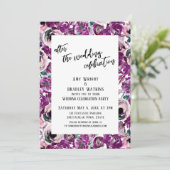 Na de bruiloft geschilderde roze bloemen kaart (Staand voorkant)