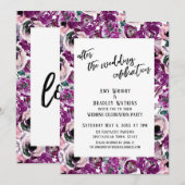 Na de bruiloft geschilderde roze bloemen kaart (Voorkant / Achterkant)