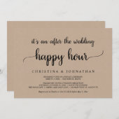 Na de bruiloft Happy Hour, Kraft Post bruiloft Kaart (Voorkant / Achterkant)
