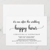 Na de bruiloft Happy Hour, Rustic Elopement Kaart (Voorkant / Achterkant)