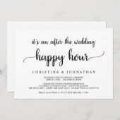 Na de bruiloft Happy Hour, Rustieke Elopement Kaart (Voorkant / Achterkant)