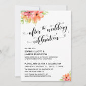 Na de Bruiloft Hartjes Script Bloemen Kaart (Voorkant)