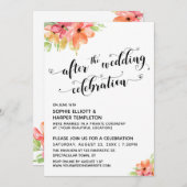 Na de Bruiloft Hartjes Script Bloemen Kaart (Voorkant / Achterkant)