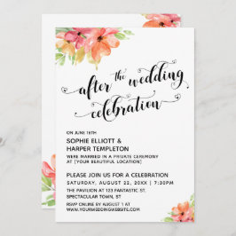 Na de Bruiloft Hartjes Script Bloemen Kaart