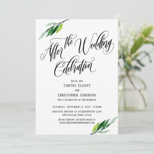 Na de bruiloft Huwelijksvoltrekking en groenvoorzi Kaart (Staand voorkant)