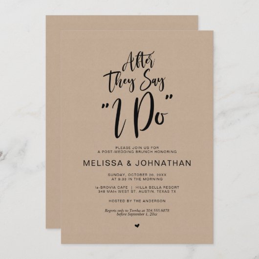 Na de bruiloft, nadat ze zeggen dat ik dat doe, Ru Kaart (Voorkant / Achterkant)