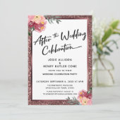 Na de bruiloft Roos Gold Floral Kaart (Staand voorkant)