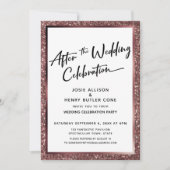 Na de bruiloft Roos Gold Glitter Kaart (Voorkant)