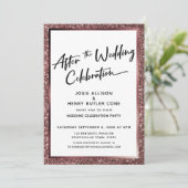 Na de bruiloft Roos Gold Glitter Kaart (Staand voorkant)