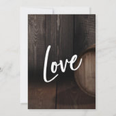 Na de bruiloft Rustic Wooden Barrel Kaart (Achterkant)