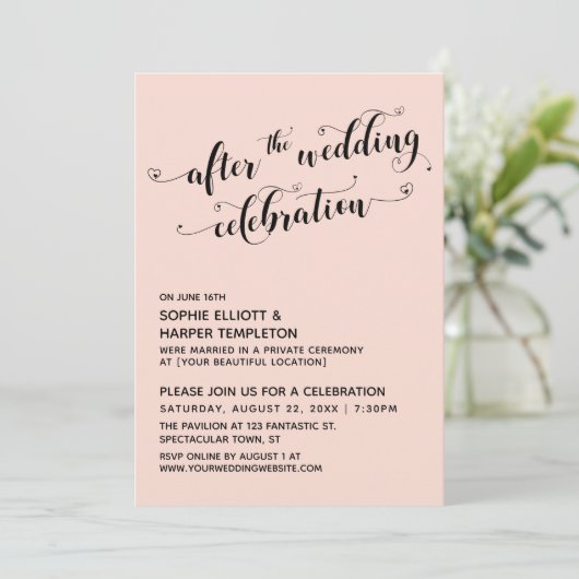 Na de bruiloft scenario Harten Blozen Kaart (Staand voorkant)