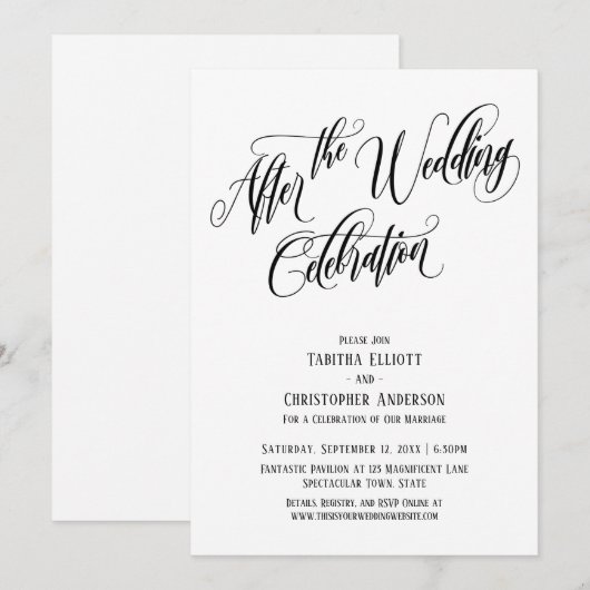 Na de bruiloft Uitgebreid ceremonieel script Kaart (Voorkant / Achterkant)