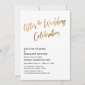 Na de bruiloft Viering Gouden receptie Kaart (Voorkant)