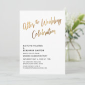 Na de bruiloft Viering Gouden receptie Kaart (Staand voorkant)