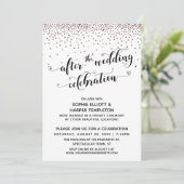 Na de bruiloft Viering Roos Gouden Confetti Kaart (Staand voorkant)