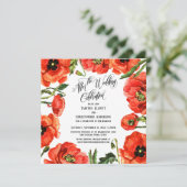 Na de Bruiloftsfeest Rode Klaprozen Krans Kaart (Staand voorkant)