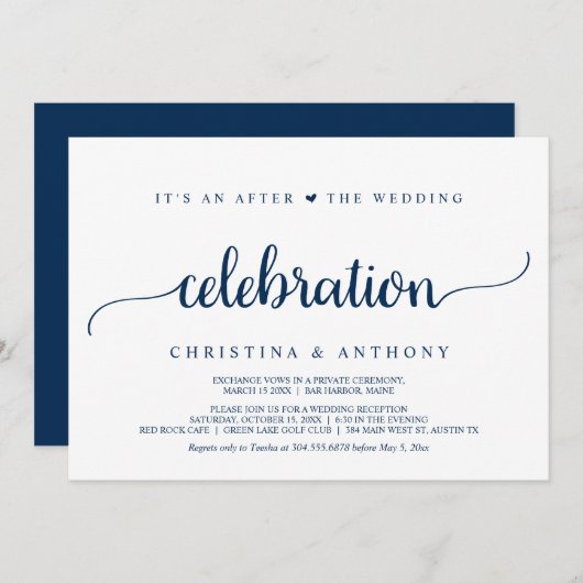 Na de bruiloftsfeest, Rustieke Elopement In Kaart (Voorkant / Achterkant)