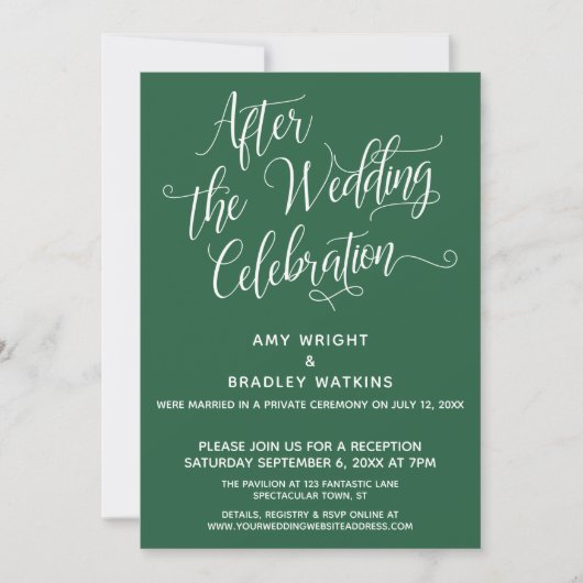 Na de Bruiloftsfeest Simple Leaf Green Kaart (Voorkant)