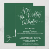 Na de Bruiloftsfeest Simple Leaf Green Kaart (Voorkant / Achterkant)