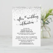 Na de Bruiloftsfeest Zilveren Confetti Kaart (Staand voorkant)