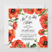 Na de Bruiloftsfeier Rode Klaprozen Krans Kaart (Voorkant)