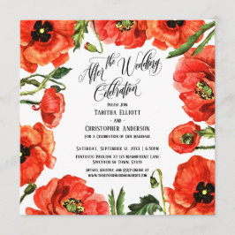 Na de Bruiloftsfeier Rode Klaprozen Krans Kaart