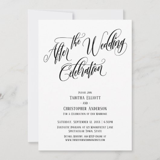 Na de bruiloftsfeier Uitgebreid script Kaart (Voorkant)