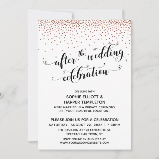 Na de Confetti van de Viering van het huwelijk kop Kaart (Voorkant)