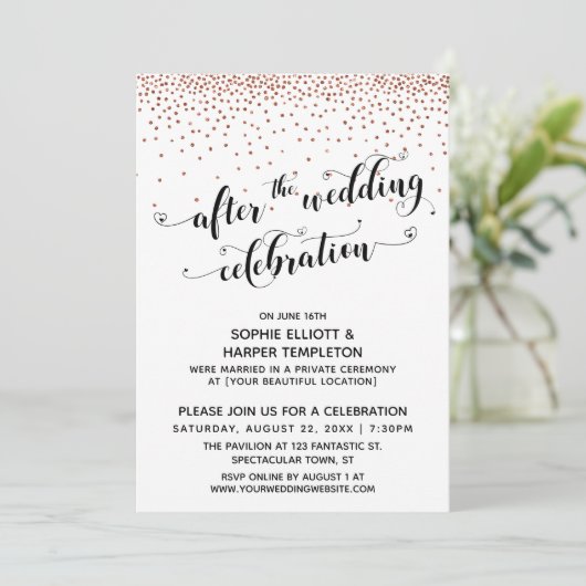 Na de Confetti van de Viering van het huwelijk kop Kaart (Staand voorkant)