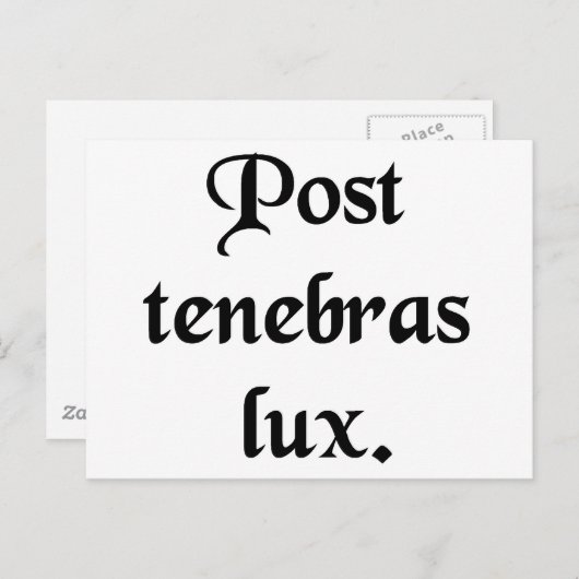 Na de duisternis, licht. briefkaart (Voorkant / Achterkant)