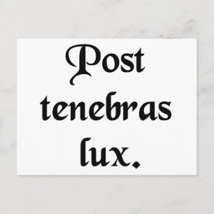 Na de duisternis, licht. briefkaart