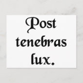 Na de duisternis, licht. briefkaart (Voorkant)