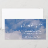 Na de herdenking van Funeral Sky & Clouds Dank u Bedankkaart (Voorkant / Achterkant)