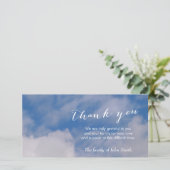 Na de herdenking van Funeral Sky & Clouds Dank u Bedankkaart (Staand voorkant)