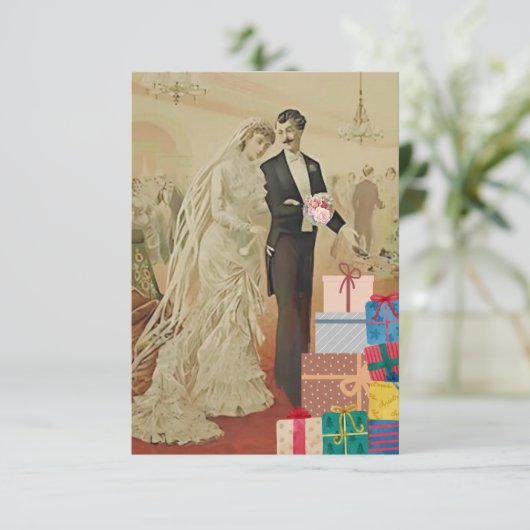 Na de huwelijksdouche bedankkaart (Staand voorkant)