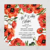 Na de Huwelijksfeest Rode Klaprozen Krans Kaart (Voorkant / Achterkant)