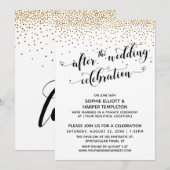 Na de Huwelijksfeest Script Gouden Confetti Kaart (Voorkant / Achterkant)