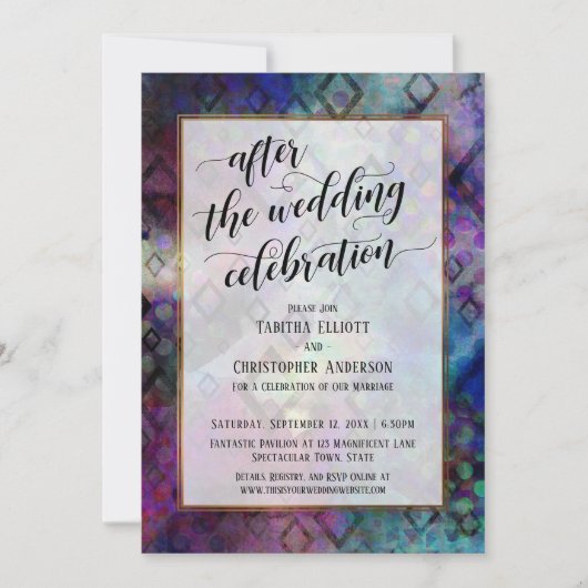 Na de huwelijksfeestdag Abstract met goud Kaart (Voorkant)