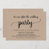 Na de huwelijksplechtig, Rustic Kraft Elopement Kaart (Voorkant / Achterkant)