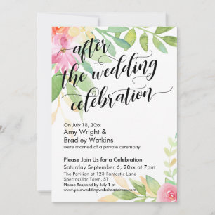 Na de Huwelijksviering Aquarel Bloemen Kaart