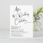 Na de Huwelijksviering Black & White Script Kaart (Staand voorkant)