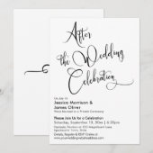 Na de Huwelijksviering Zwart & Wit Script Kaart (Voorkant / Achterkant)