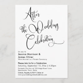 Na de Huwelijksviering Zwart & Wit Script Kaart