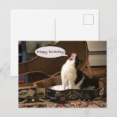 Na de Kaart, Happy Birthday, Cat Singing Guitar Ho Briefkaart (Voorkant / Achterkant)
