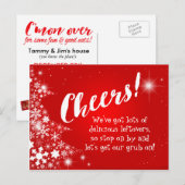 Na de kerstvakantie Potluck Party uitnodiging Briefkaart (Voorkant / Achterkant)