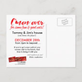 Na de kerstvakantie Potluck Party uitnodiging Briefkaart (Achterkant)