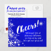 Na de kerstvakantie Potluck Party uitnodiging Briefkaart (Voorkant / Achterkant)