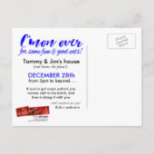 Na de kerstvakantie Potluck Party uitnodiging Briefkaart (Achterkant)