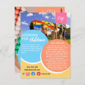 na de kinderopvang van de babysitter overdag briefkaart (Voorkant / Achterkant)