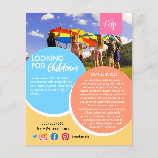 na de kinderopvang van de babysitter overdag flyer (Voorkant)